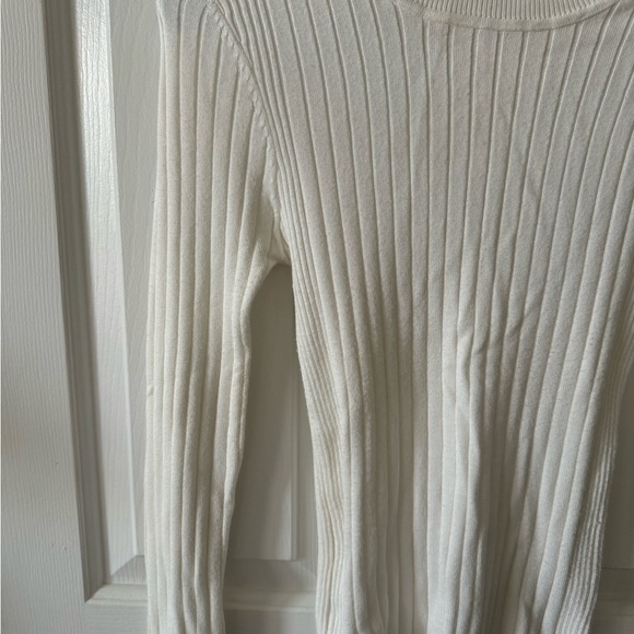 Love Tree Sweater S Cream Ribbed Round Neck Long Sleeve, NWOT - Picture 4 of 5